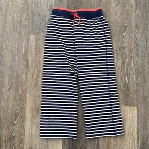 Navy & White Striped Sweatpants
